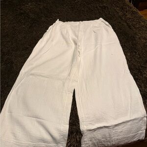 Aerie White Wide-Leg Pants